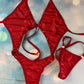 Metallic Orange Exotic Dance Wear Outfit One-Piece Lingerie 