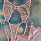 Metallic Orange Exotic Dance Wear Outfit One-Piece Lingerie 