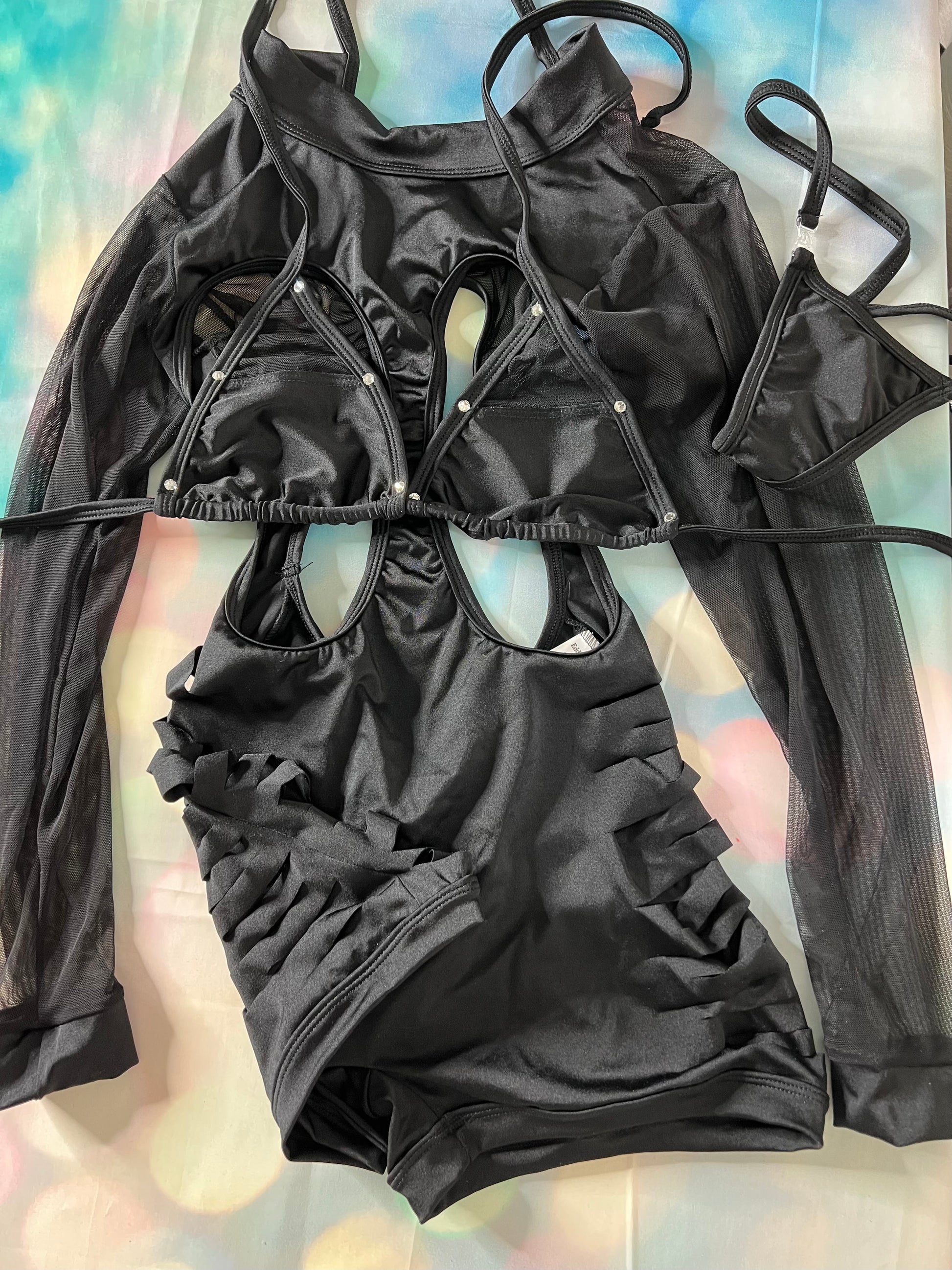 Black One-Piece Exotic Dance Wear Bartender Outfit Sexy Romper M / Black Black One-Piece Exotic Dance Wear Bartender Outfit Sexy Romper M / Black