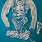 Dazzling White/Silver Fishnet & Baby-Blue One-Piece Exotic Dance