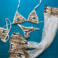 Exotic Dance Wear Set White/Gold Leg Outfit with Fishnet Details