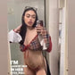 Long Sleeve/Silicone String Bottoms Red Fishnet Stripper Outfit